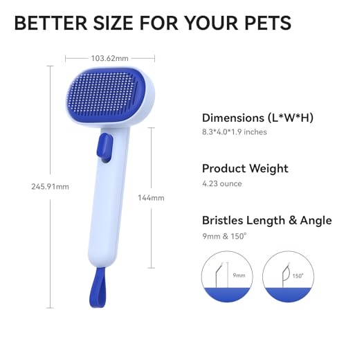 Aumuca Cat Brush for Shedding, Cat Brushes for Indoor Cats, Cat Brush for Long or Short Haired Cats, Cat Hair Brush Cat Grooming Deshedding Brush for Dog Kitten Rabbit Removes Loose Fur