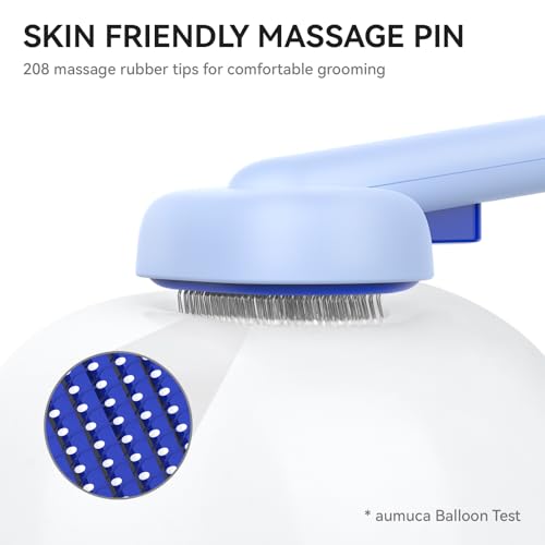 Aumuca Cat Brush for Shedding, Cat Brushes for Indoor Cats, Cat Brush for Long or Short Haired Cats, Cat Hair Brush Cat Grooming Deshedding Brush for Dog Kitten Rabbit Removes Loose Fur