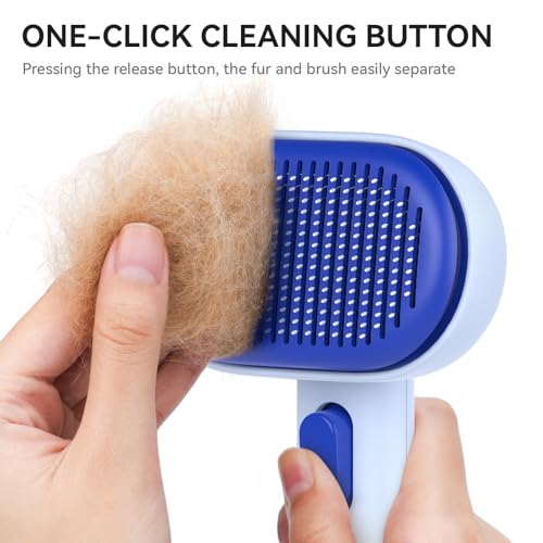 Aumuca Cat Brush for Shedding, Cat Brushes for Indoor Cats, Cat Brush for Long or Short Haired Cats, Cat Hair Brush Cat Grooming Deshedding Brush for Dog Kitten Rabbit Removes Loose Fur