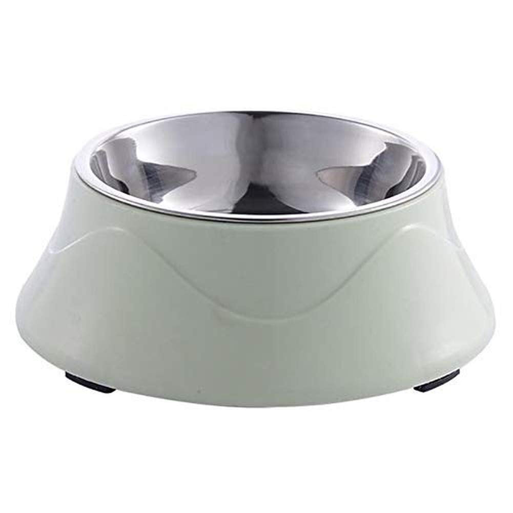 1PACK Pet Feeding Dishes Non-Slip Base Stainless Steel Color Spray Paint Pet Dog Bowls Puppy Cat Food Drink Water Feeder Pet Supplies (Green)