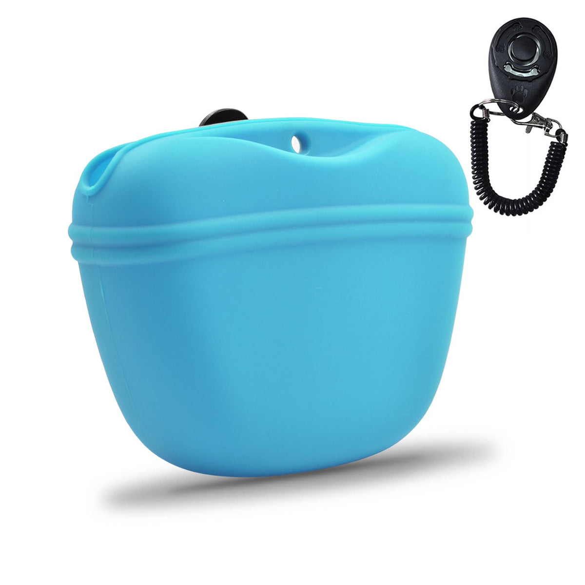 AUDWUD Silicone Dog Treat Pouch with Clicker Magnetic Closure Secure Clip