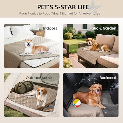 gogobunny 100% Double Sided Waterproof Dog Blanket Soft Pet Bed Cover Reversible Protect Furniture Couch Sofa Car for Puppy Cat