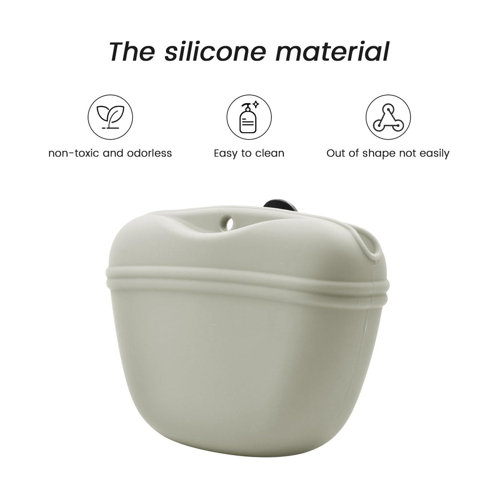 AUDWUD Silicone Dog Treat Pouch with Clicker Magnetic Closure Secure Clip