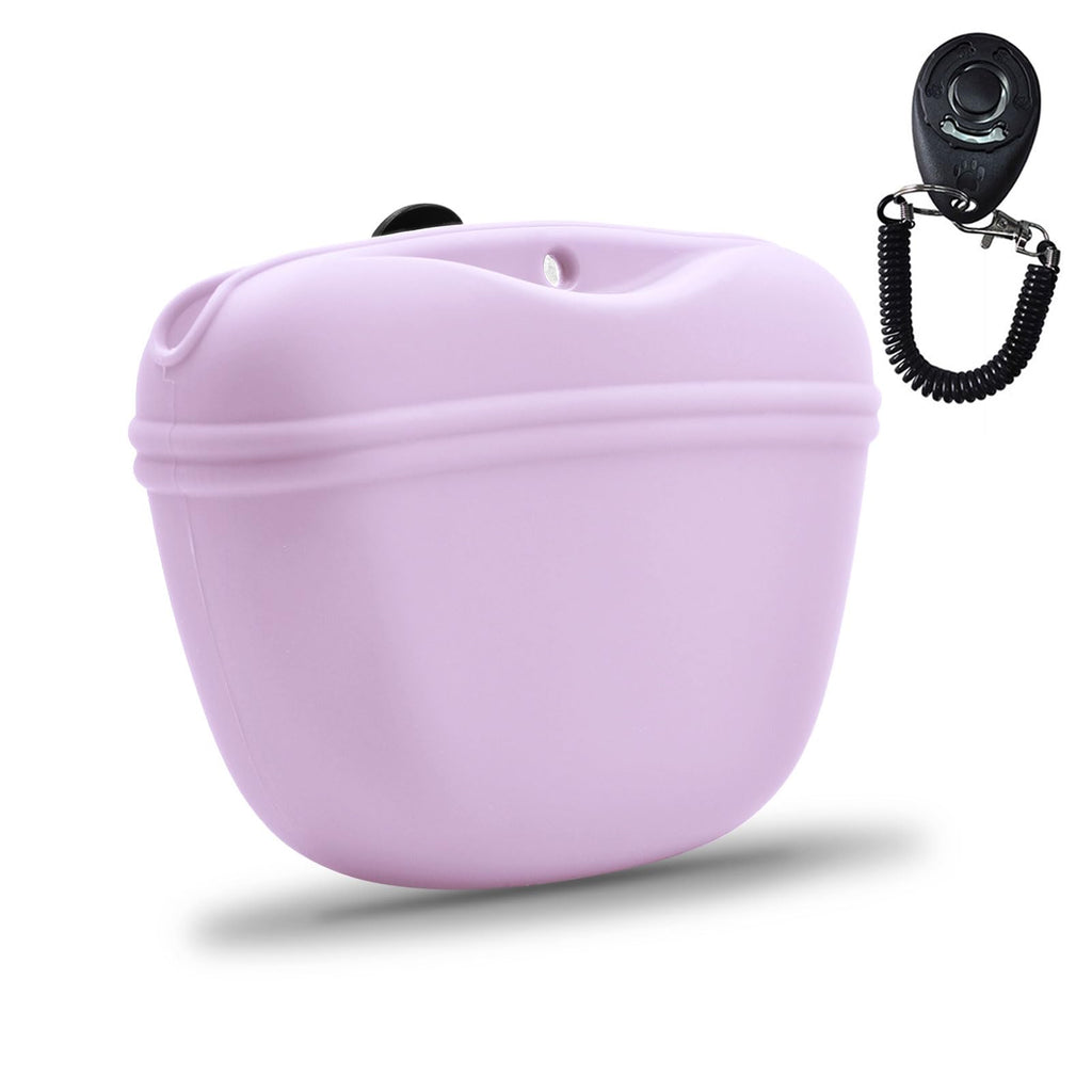 AUDWUD Silicone Dog Treat Pouch with Clicker Magnetic Closure Secure Clip