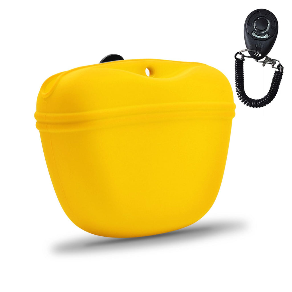 AUDWUD Silicone Dog Treat Pouch with Clicker Magnetic Closure Secure Clip