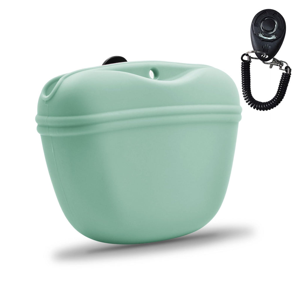 AUDWUD Silicone Dog Treat Pouch with Clicker Magnetic Closure Secure Clip
