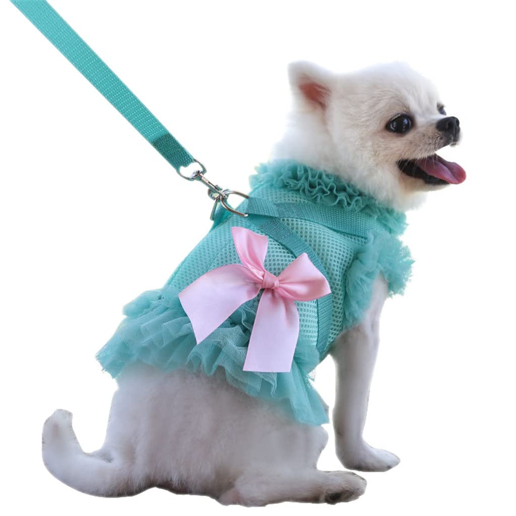 Puppy Dog Cat Clothes Harness Leash Set Pet Harness Vest Dress for Small Medium Dogs Cats Chihuahua Dogs Cat Skirt Pet Supplies