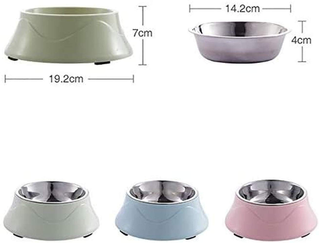 1PACK Pet Feeding Dishes Non-Slip Base Stainless Steel Color Spray Paint Pet Dog Bowls Puppy Cat Food Drink Water Feeder Pet Supplies (Green)