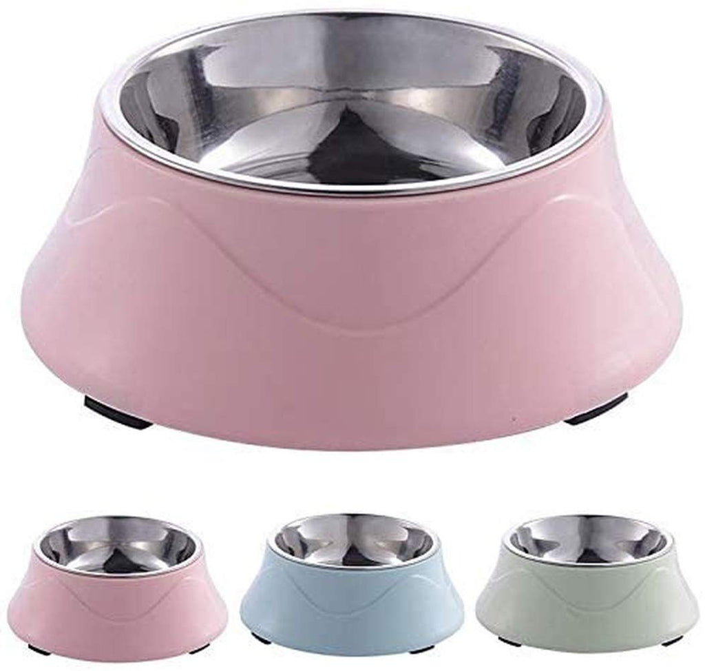 1PACK Pet Feeding Dishes Non-Slip Base Stainless Steel Color Spray Paint Pet Dog Bowls Puppy Cat Food Drink Water Feeder Pet Supplies (Green)