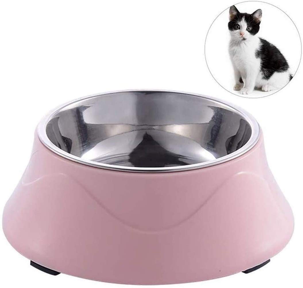 1PACK Pet Feeding Dishes Non-Slip Base Stainless Steel Color Spray Paint Pet Dog Bowls Puppy Cat Food Drink Water Feeder Pet Supplies (Green)