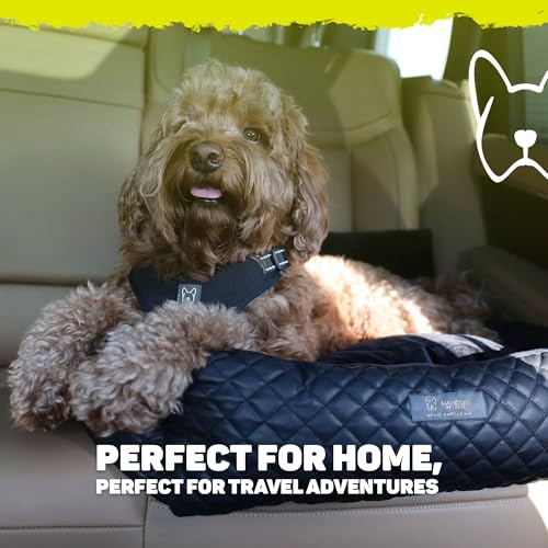 Nandog Pet Gear Luxury Quilted Dog Car Seat Bed w/Removable & Washable Pad Insert & Thick Car Seatbelt Straps