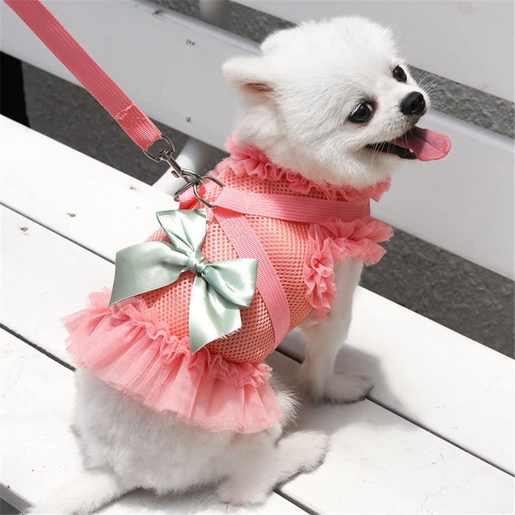 Puppy Dog Cat Clothes Harness Leash Set Pet Harness Vest Dress for Small Medium Dogs Cats Chihuahua Dogs Cat Skirt Pet Supplies