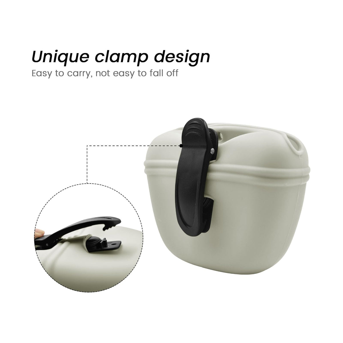 AUDWUD Silicone Dog Treat Pouch with Clicker Magnetic Closure Secure Clip