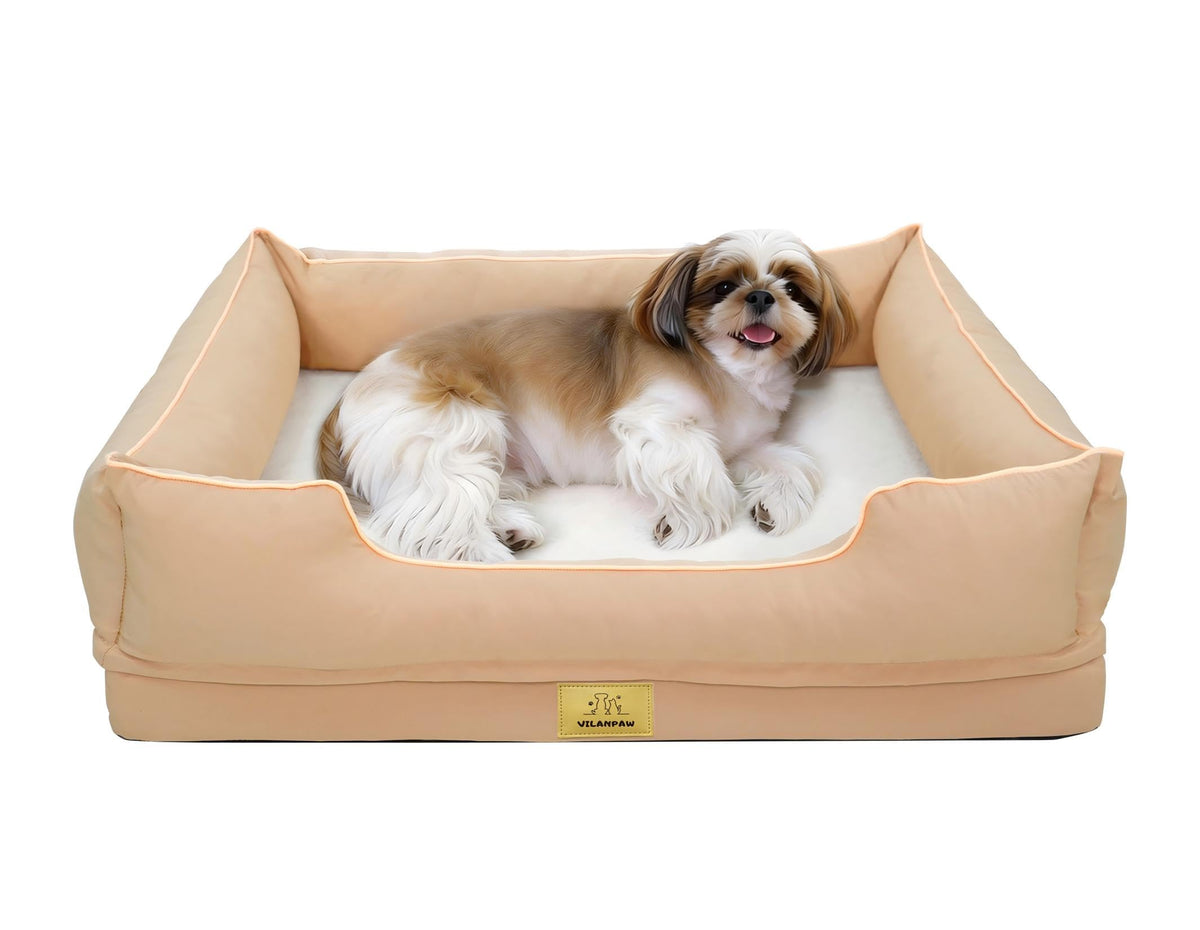 Vilanpaw Washable Bolster Dog Bed with Removable Cover