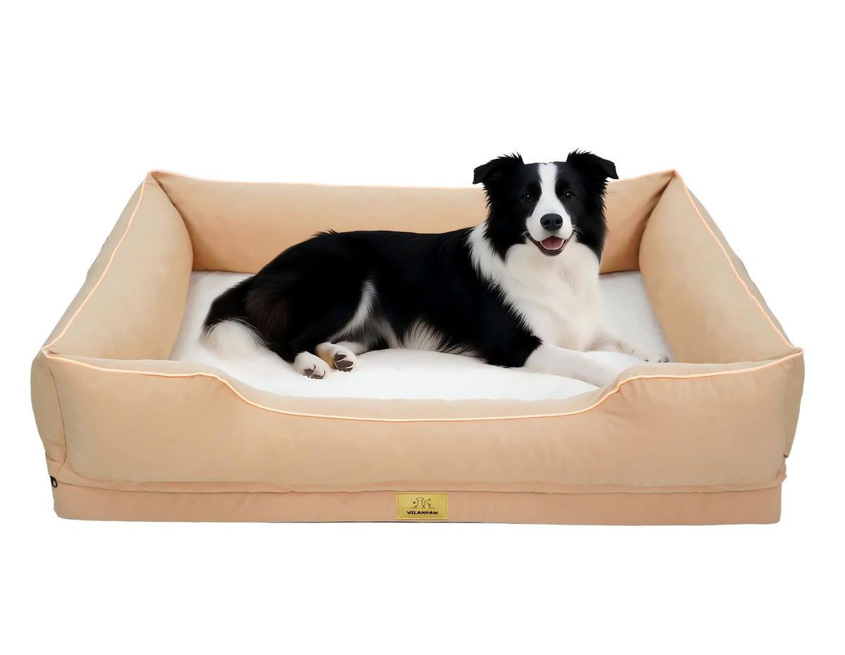 Vilanpaw Washable Bolster Dog Bed with Removable Cover