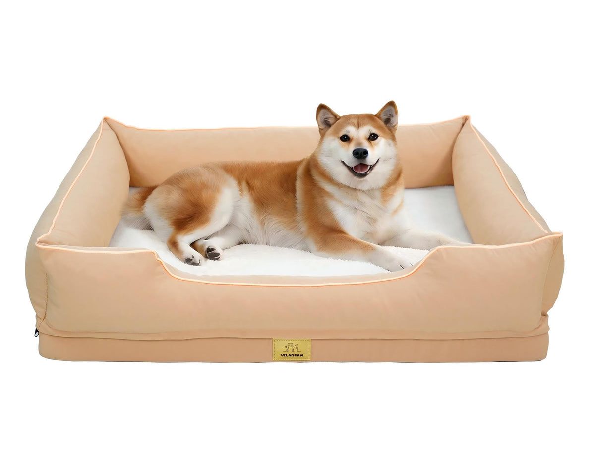 Vilanpaw Washable Bolster Dog Bed with Removable Cover
