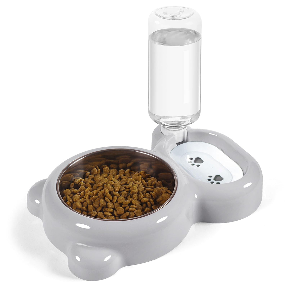 Azwraith Dog Bowls, Cat Food and Water Bowl Set with Water Dispenser and Stainless Steel Bowl for Cats and Small Dogs
