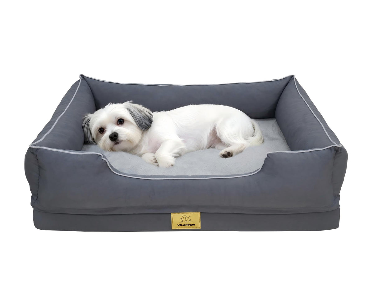 Vilanpaw Washable Bolster Dog Bed with Removable Cover