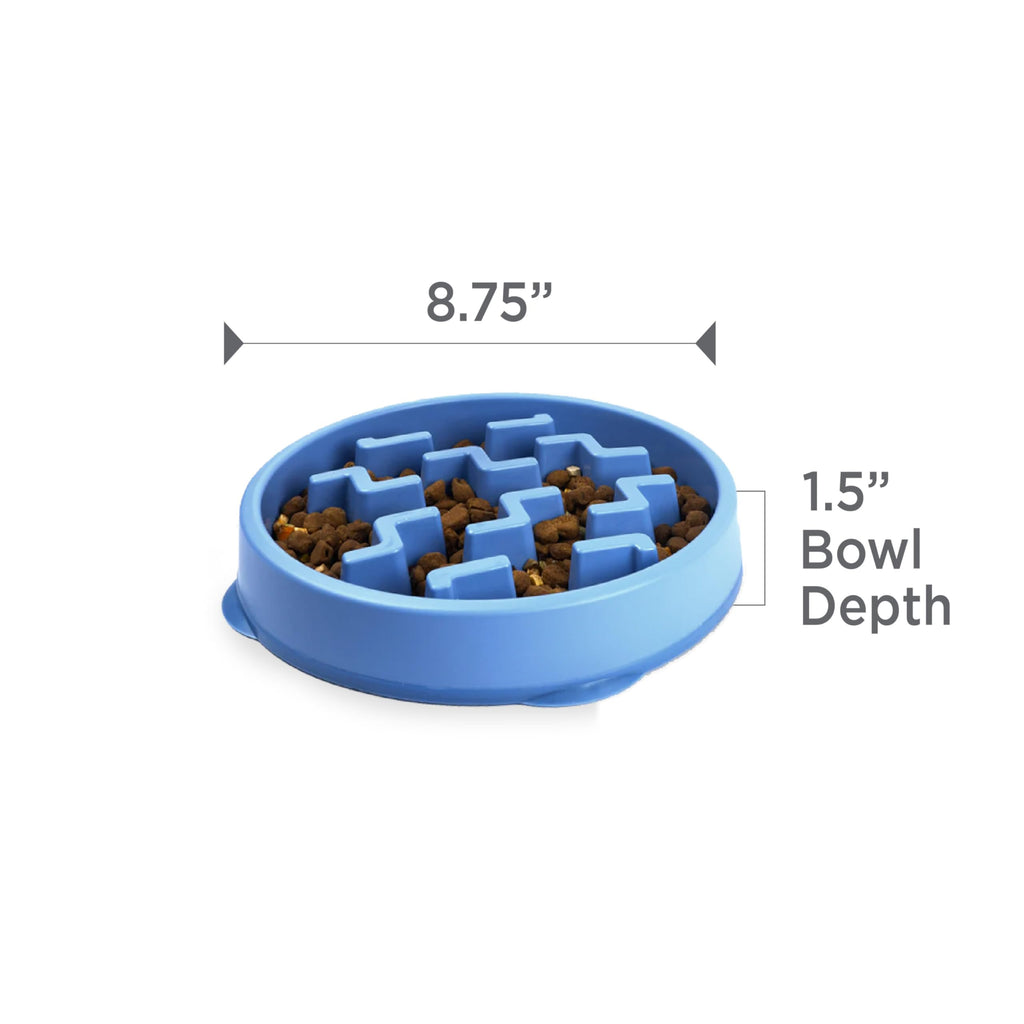 Outward Hound Fun Feeder Stainless Steel Slo Bowl for Dogs, Medium