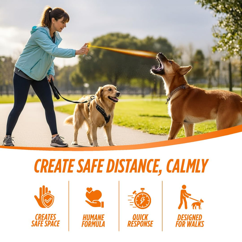 Citronella Dog Deterrent Spray, Dog Spray Self Defense, Training and Barking, Long-Range Dog Repellent, Portable Canister (0.5oz / 2oz)