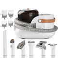 PJDDP Cat Dog Vacuum Brush for Shedding Grooming, Dog Hair Vacuum Groomer Suction 99% Pet Hair, Dog Grooming Kit with 6 Pet Hair Remover Tools for Shedding Dogs Cats Pet Hair at Home,Brown