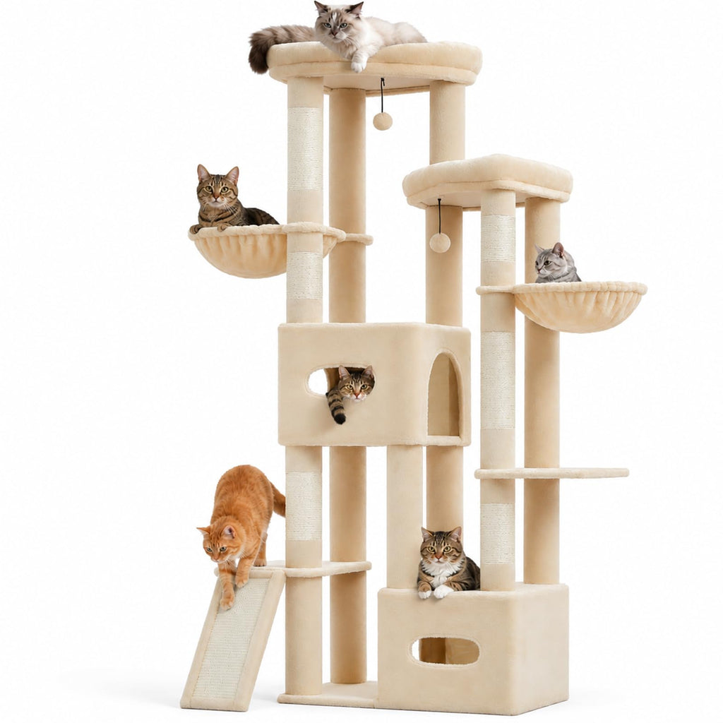 MUTTROS 75" Tall Cat Tree Tower for Large Indoor Cats