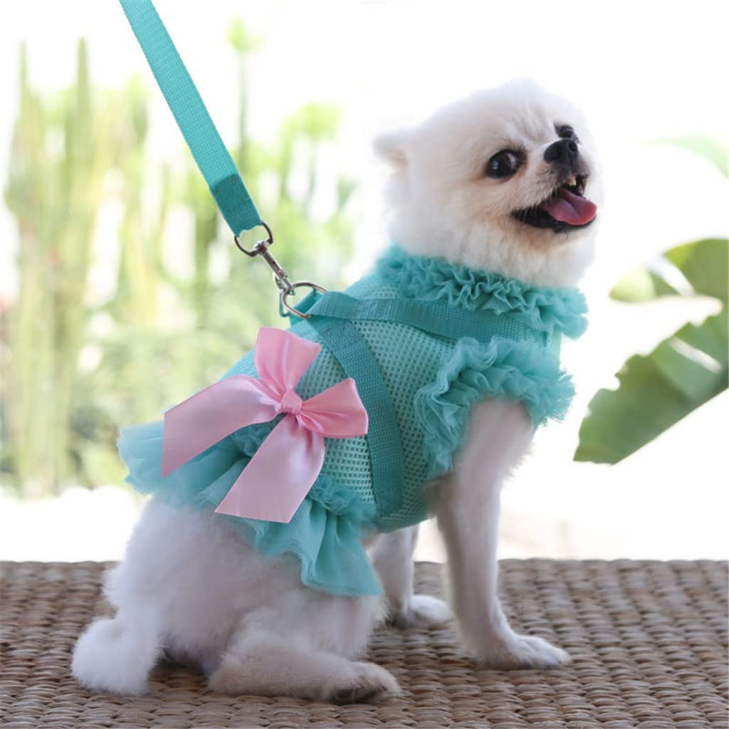 Puppy Dog Cat Clothes Harness Leash Set Pet Harness Vest Dress for Small Medium Dogs Cats Chihuahua Dogs Cat Skirt Pet Supplies