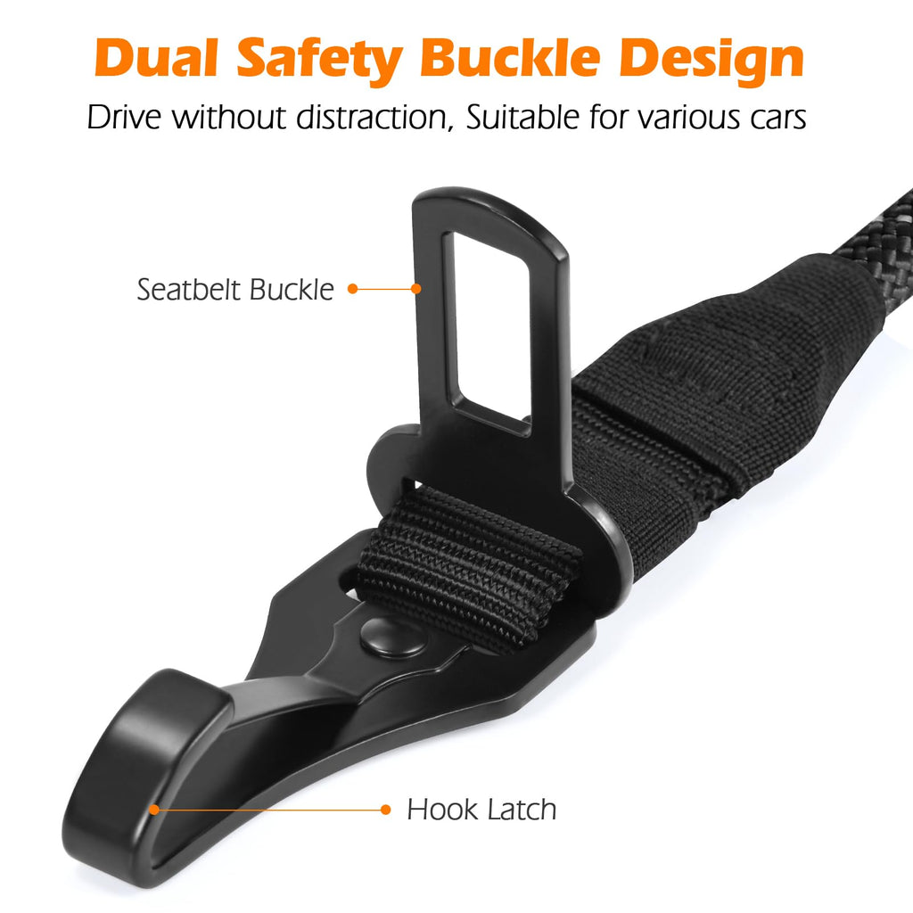 PetBonus No-Tangle Double Dog Leash & Car Seat Belt