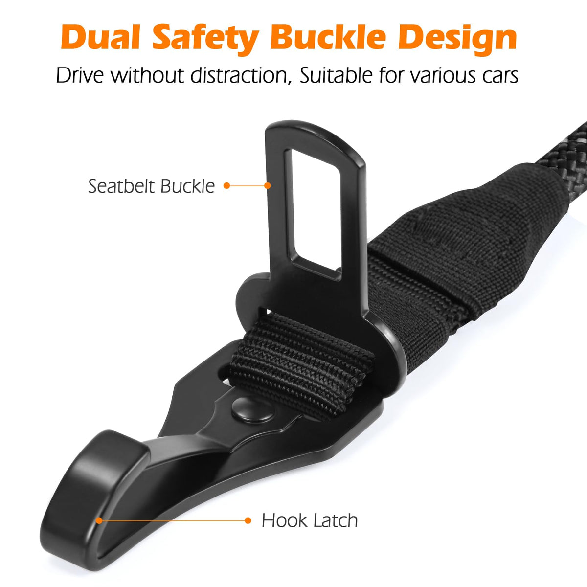 PetBonus No-Tangle Double Dog Leash & Car Seat Belt