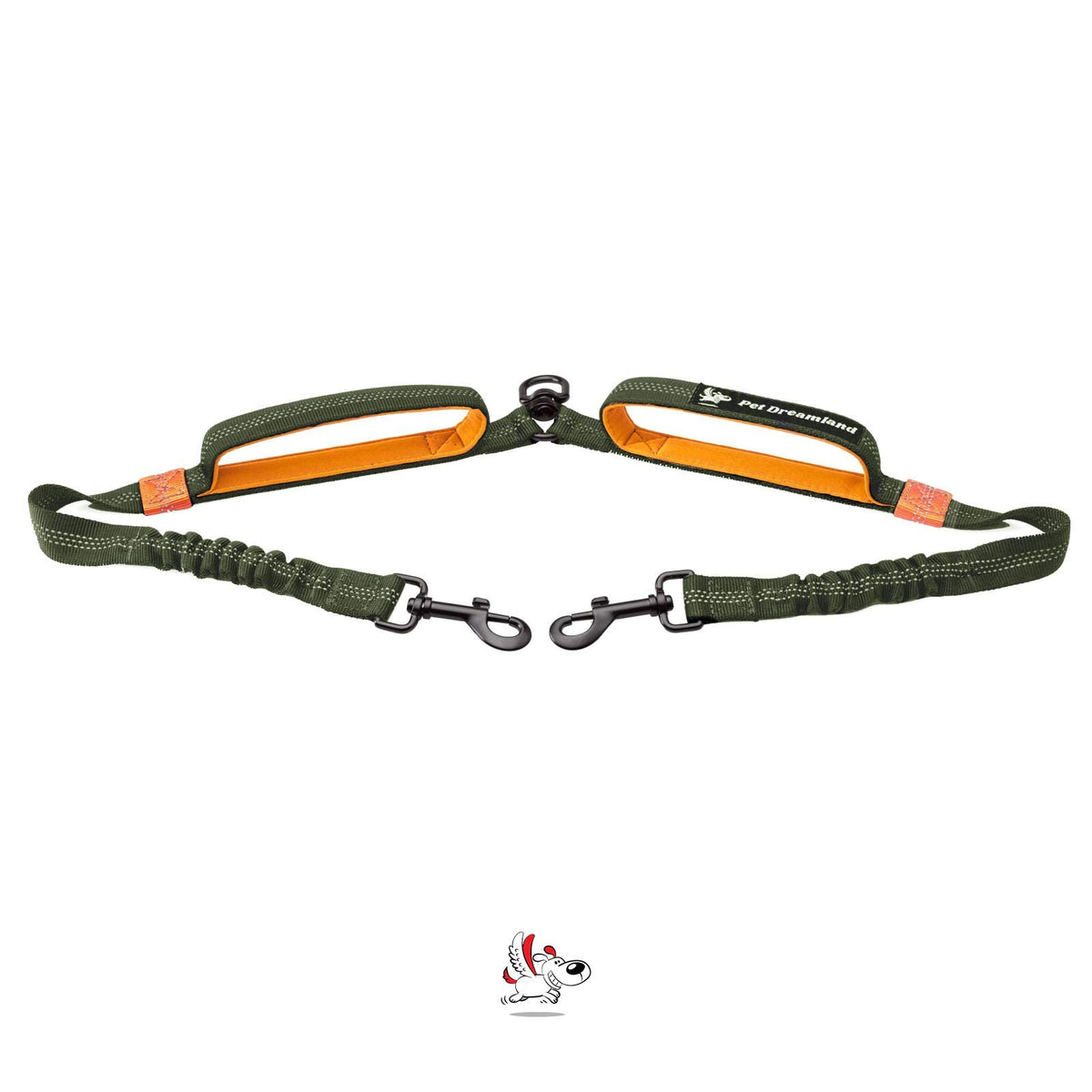 Pet Dreamland Exquisite Double Dog Leash Coupler for Two Large Dogs No Tangle. Comfortable Dual Dog Attachment for Walking Two Dogs. You Will Absolutely Love the Amazing Tangle-Free Swivel