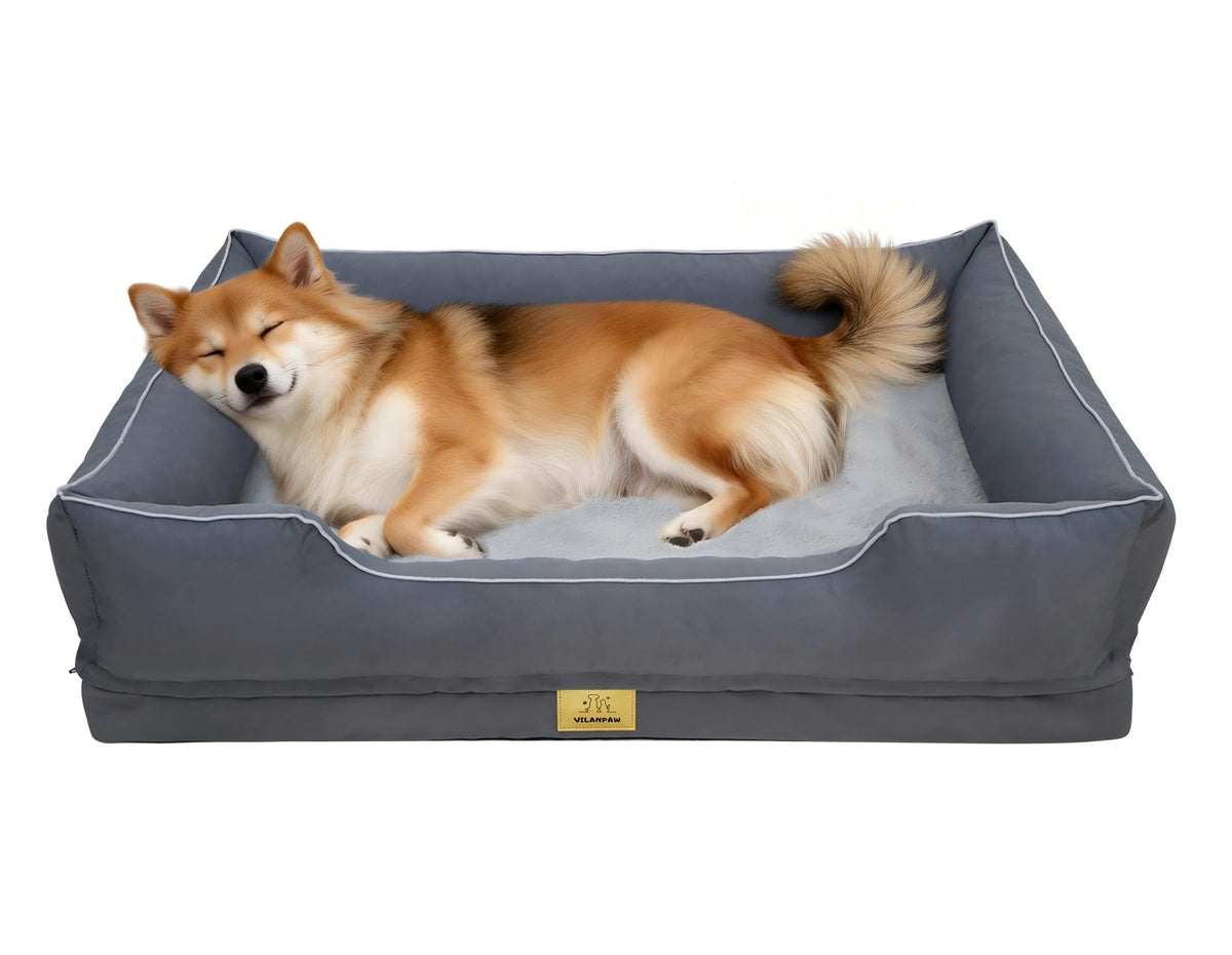 Vilanpaw Washable Bolster Dog Bed with Removable Cover