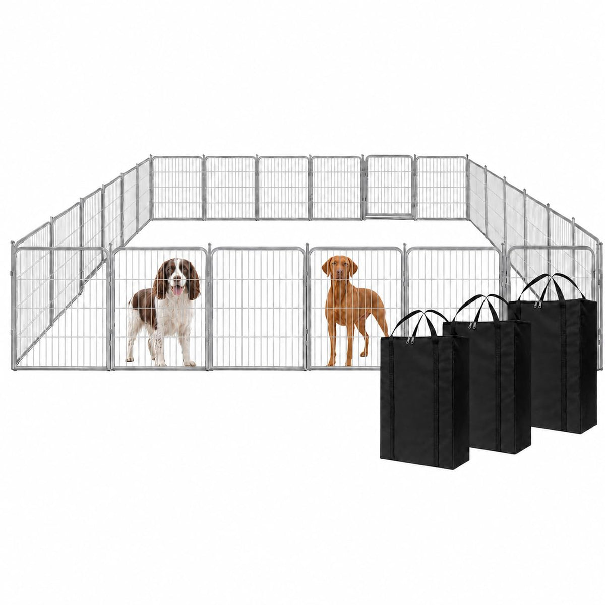 Kozy Kennels Dog Playpen w/Carrying Case for Indoor or Outdoor Use – 24 Inch, 8 Black Panels - Portable Metal Exercise Pen for Small Dogs & Puppies - Pet Fence Kennel Crate for House, RV, or Travel