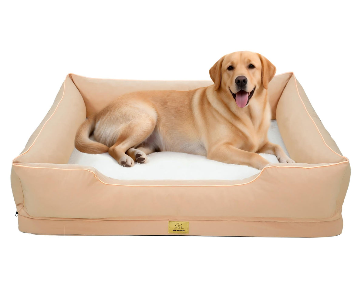 Vilanpaw Washable Bolster Dog Bed with Removable Cover