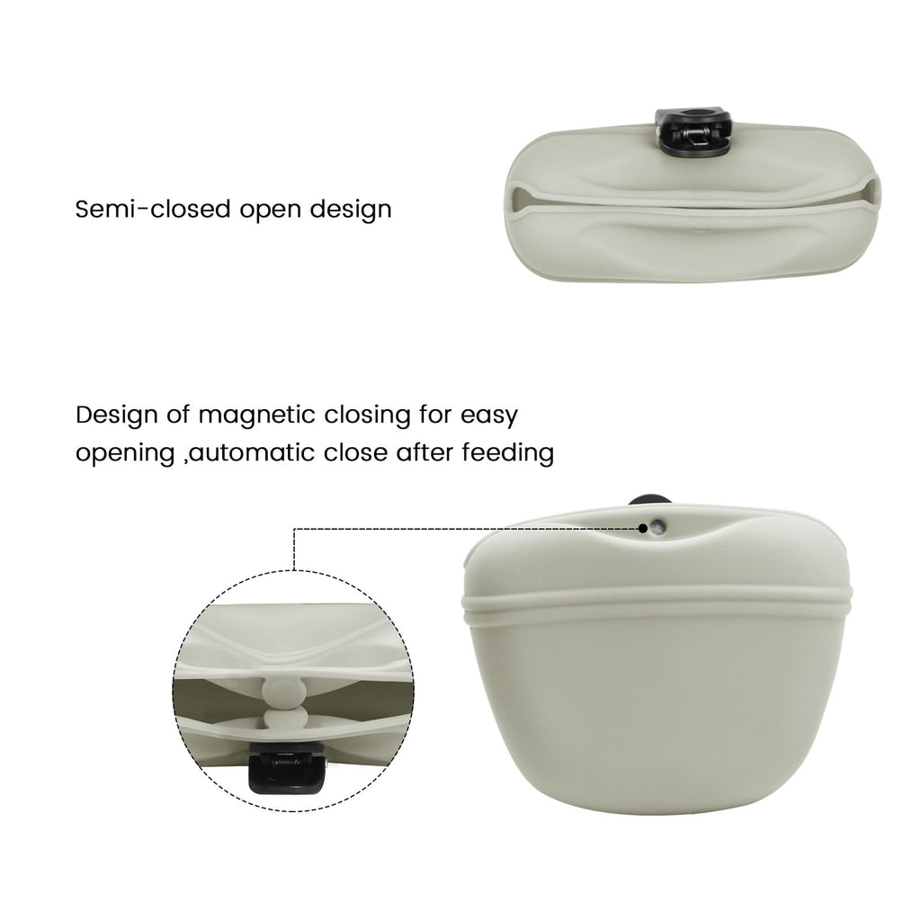 AUDWUD Silicone Dog Treat Pouch with Clicker Magnetic Closure Secure Clip