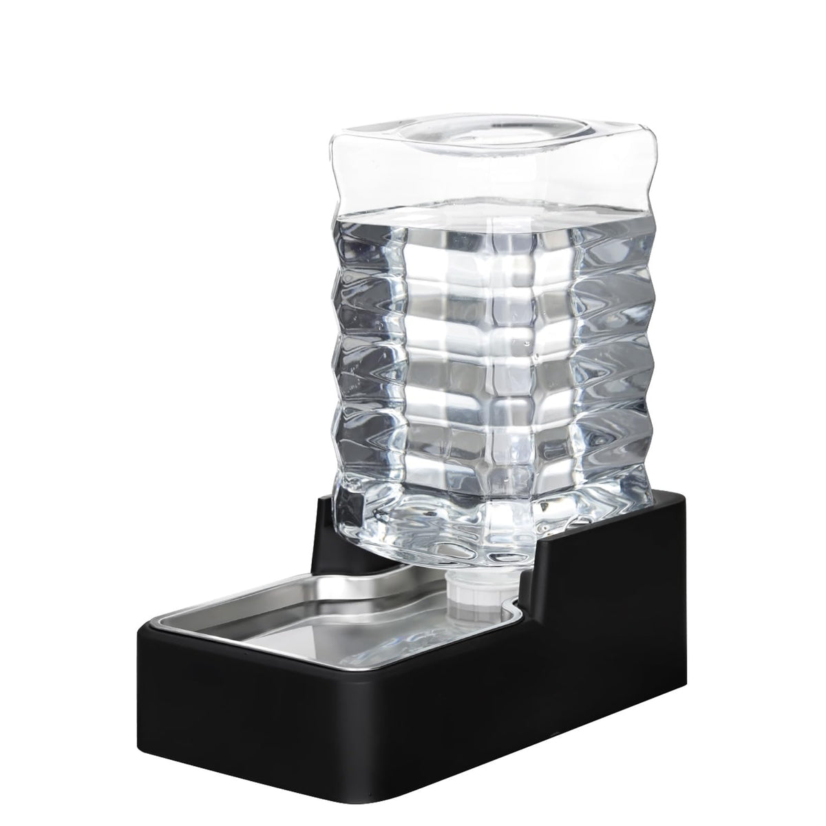 RIZZARI Stainless Steel Pet Water Feeder: Automatic Leak-Proof Gravity Dispenser for Cats Dogs Indoor Outdoor Use