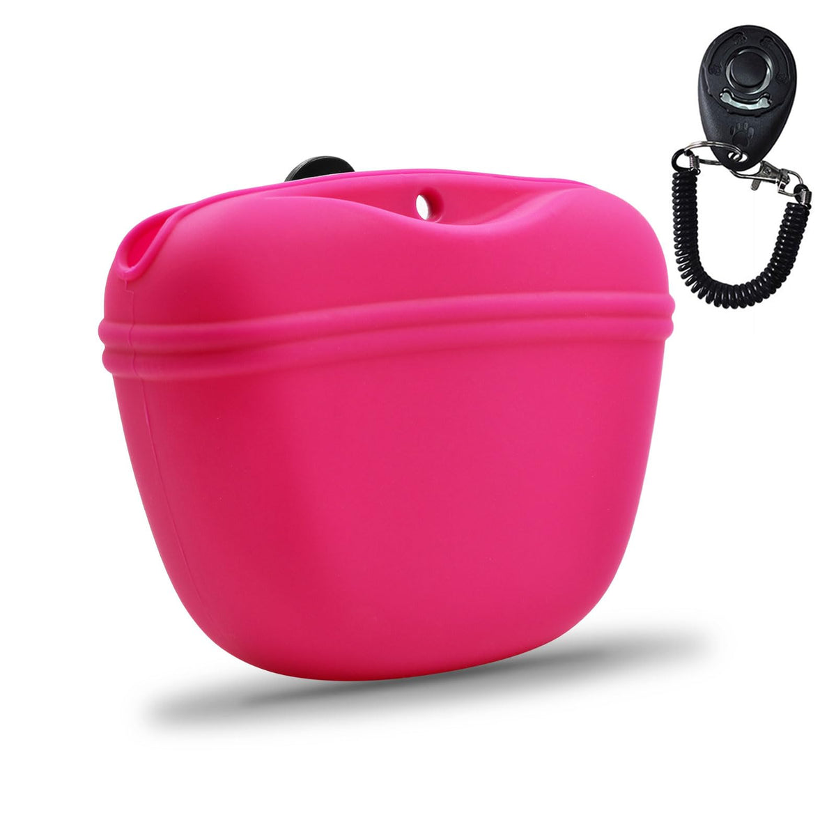 AUDWUD Silicone Dog Treat Pouch with Clicker Magnetic Closure Secure Clip