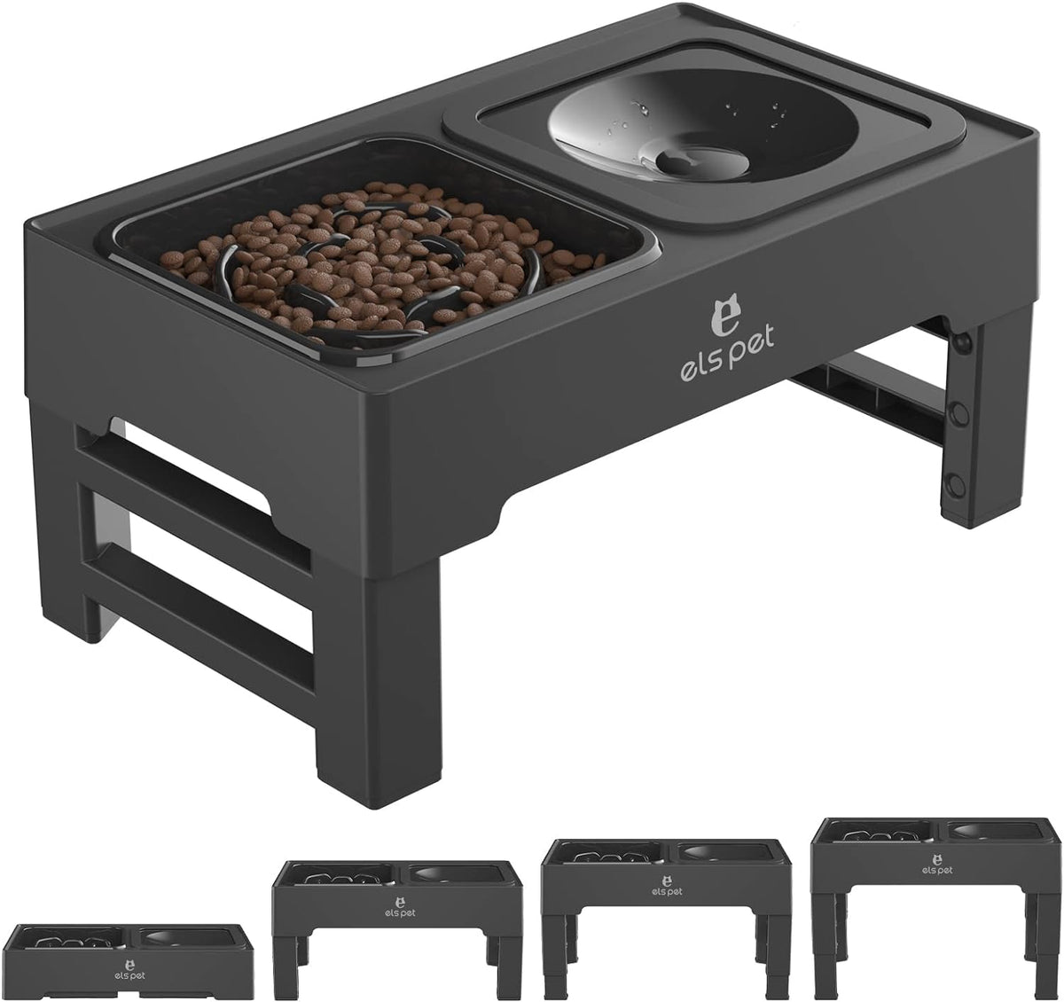 ELS PET Elevated Dog Bowls, Removable Pet Bowls