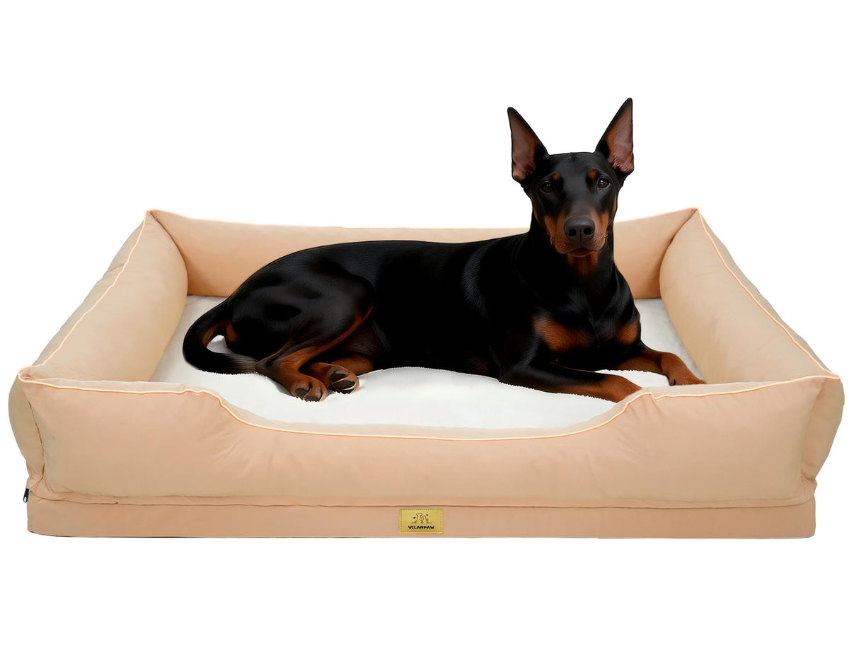 Vilanpaw Washable Bolster Dog Bed with Removable Cover