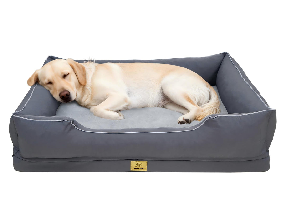 Vilanpaw Washable Bolster Dog Bed with Removable Cover