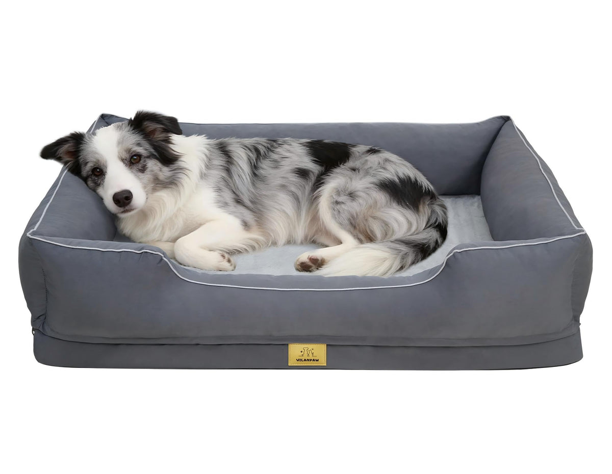 Vilanpaw Washable Bolster Dog Bed with Removable Cover