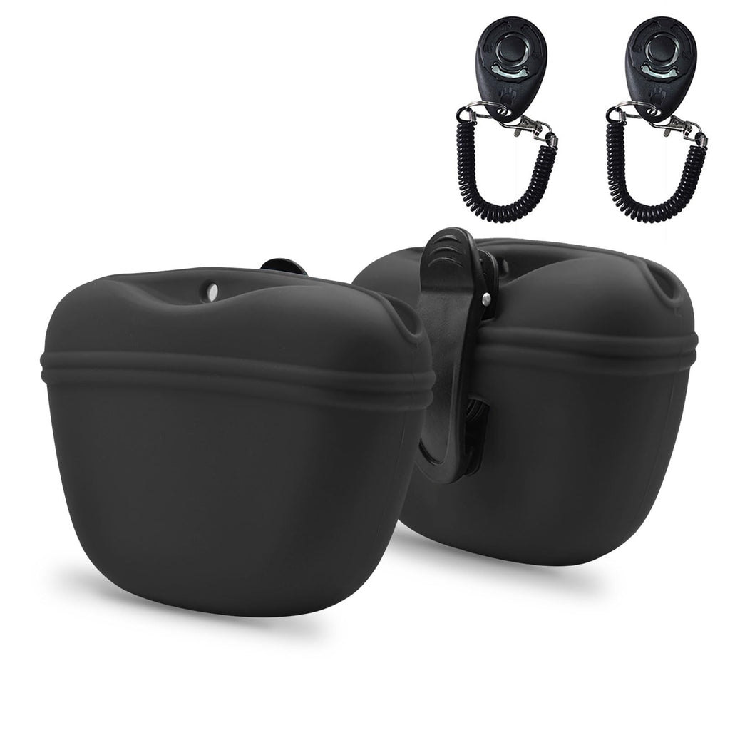 AUDWUD Silicone Dog Treat Pouch with Clicker Magnetic Closure Secure Clip