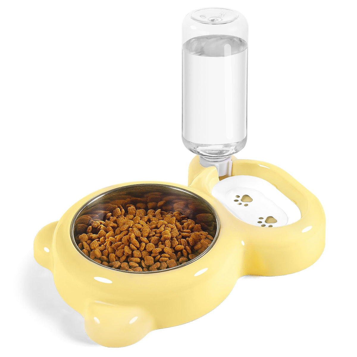 Azwraith Dog Bowls, Cat Food and Water Bowl Set with Water Dispenser and Stainless Steel Bowl for Cats and Small Dogs