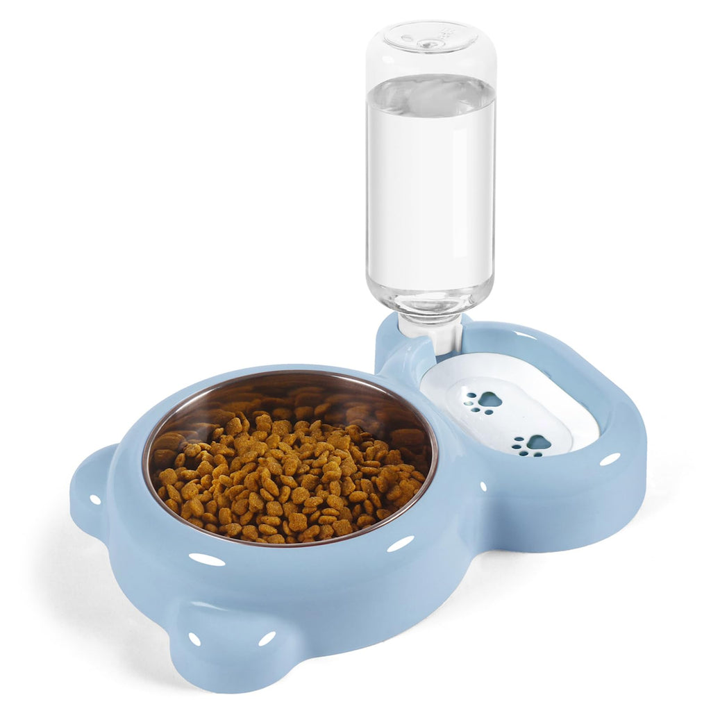 Azwraith Dog Bowls, Cat Food and Water Bowl Set with Water Dispenser and Stainless Steel Bowl for Cats and Small Dogs