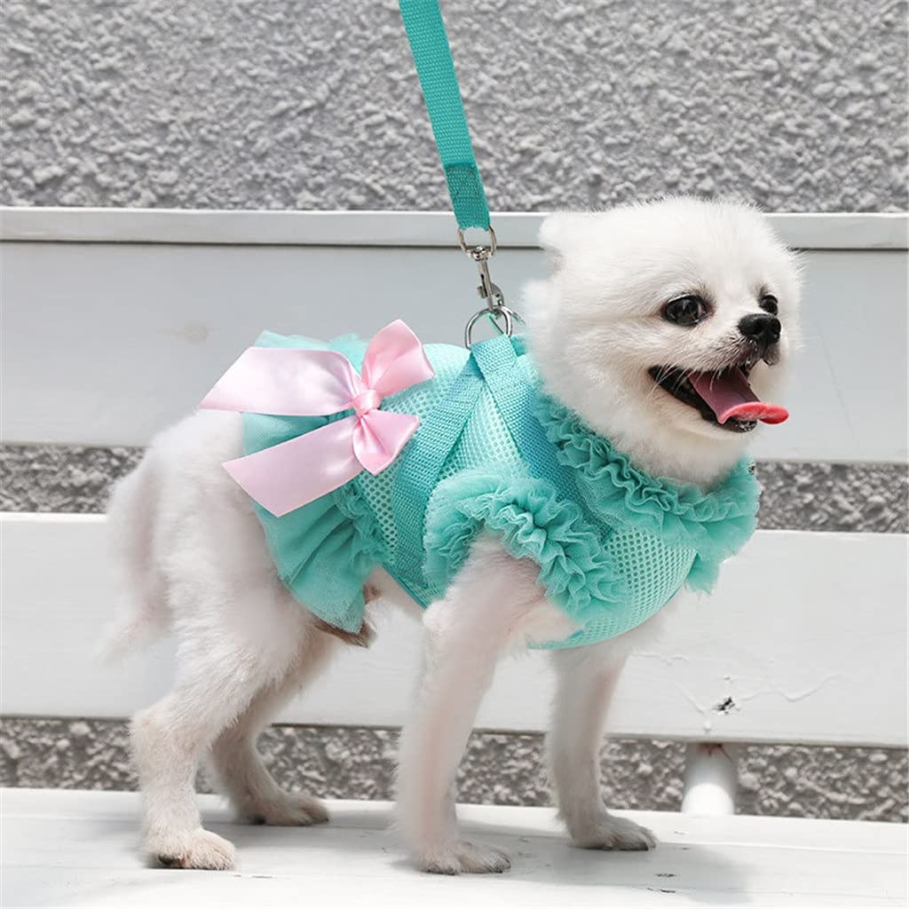 Puppy Dog Cat Clothes Harness Leash Set Pet Harness Vest Dress for Small Medium Dogs Cats Chihuahua Dogs Cat Skirt Pet Supplies
