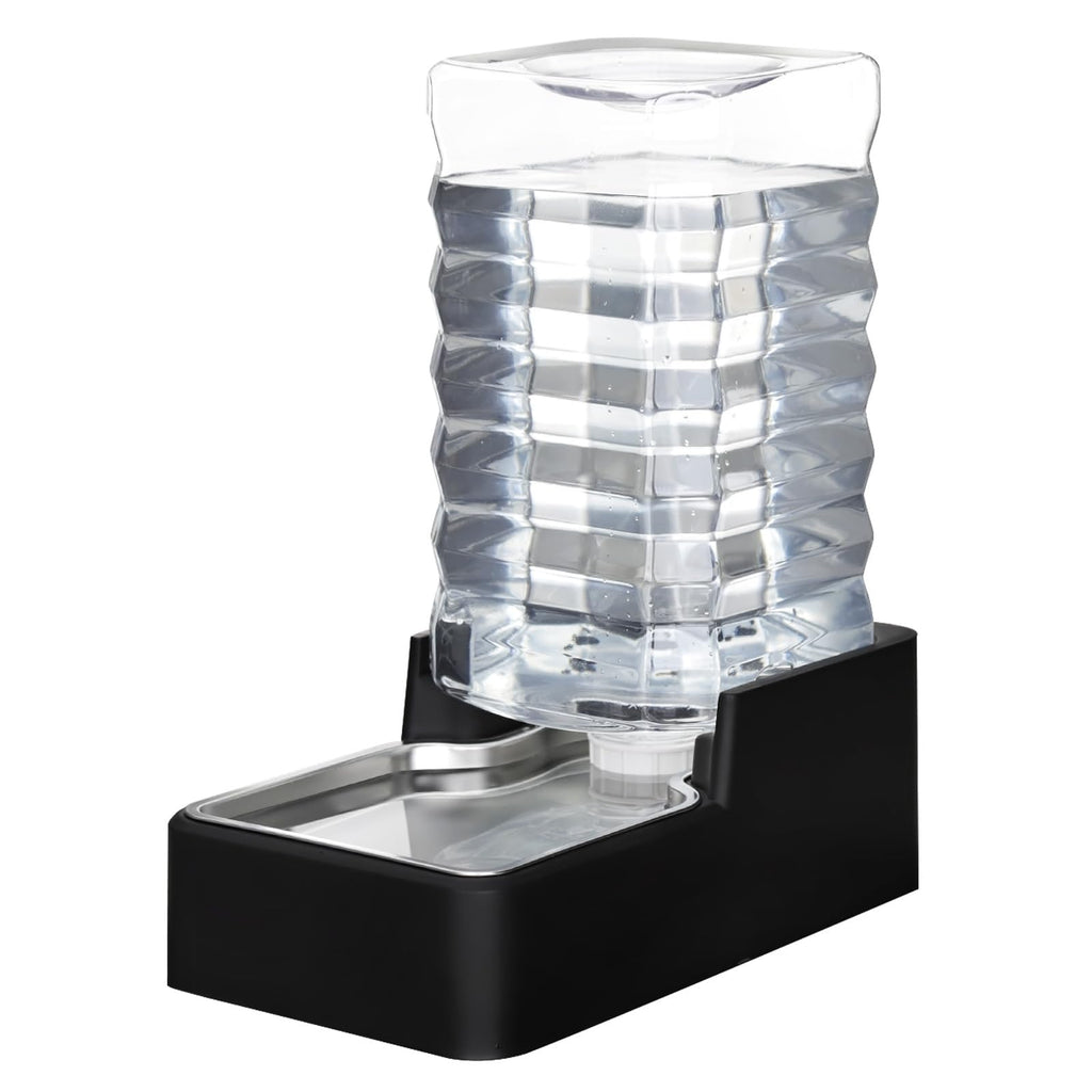 RIZZARI Stainless Steel Pet Water Feeder: Automatic Leak-Proof Gravity Dispenser for Cats Dogs Indoor Outdoor Use
