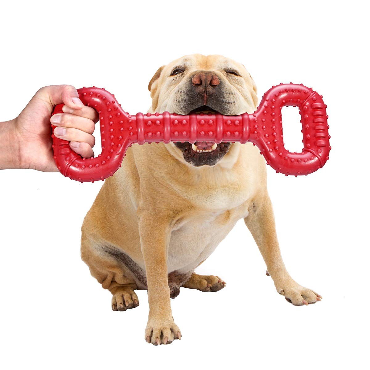 Feeko Large Breed Dog Toys - Aggressive Chewers, 15 Inch Interactive, Natural Rubber, Tooth Clean