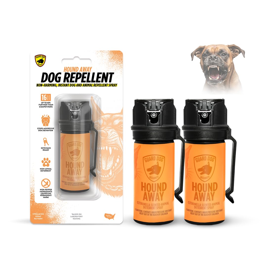 Citronella Dog Deterrent Spray, Dog Spray Self Defense, Training and Barking, Long-Range Dog Repellent, Portable Canister (0.5oz / 2oz)