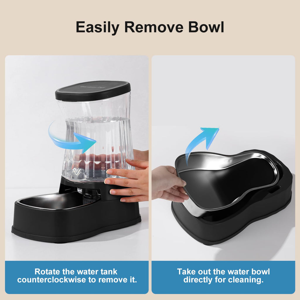 Automatic Dog Water Dispenser, Stainless Steel Bowls Feeder, 100% BPA-Free