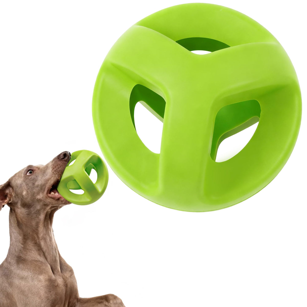 Fida Natural Rubber Dog Balls for Aggressive Chewers, Durable Dog Chew Toys for Large Dogs, Interactive Fetch & Tug of War Toys for Medium Large Breed Non-Toxic Dish Washable,4.5 * 4.5"