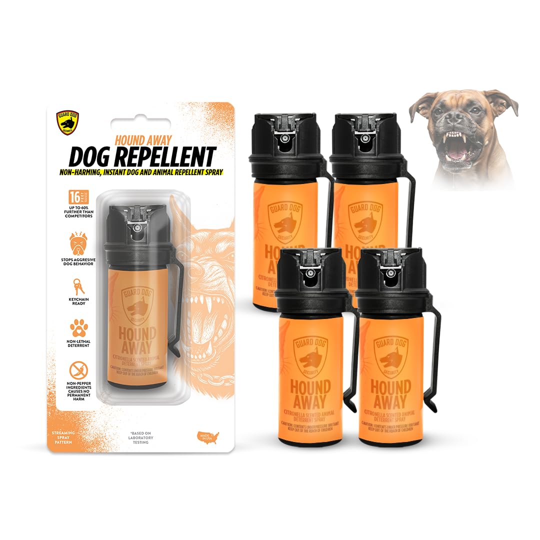 Citronella Dog Deterrent Spray, Dog Spray Self Defense, Training and Barking, Long-Range Dog Repellent, Portable Canister (0.5oz / 2oz)